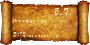 Borhegyi Tea névjegykártya